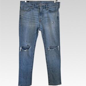 ABERCROMBIE & FITCH STRETCH  Blue Distressed Men's Jeans SIZE 34X32